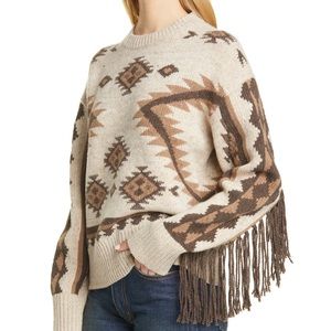 POLO by RALPH LAUREN FRINGE MERINO WOOL SWEATER